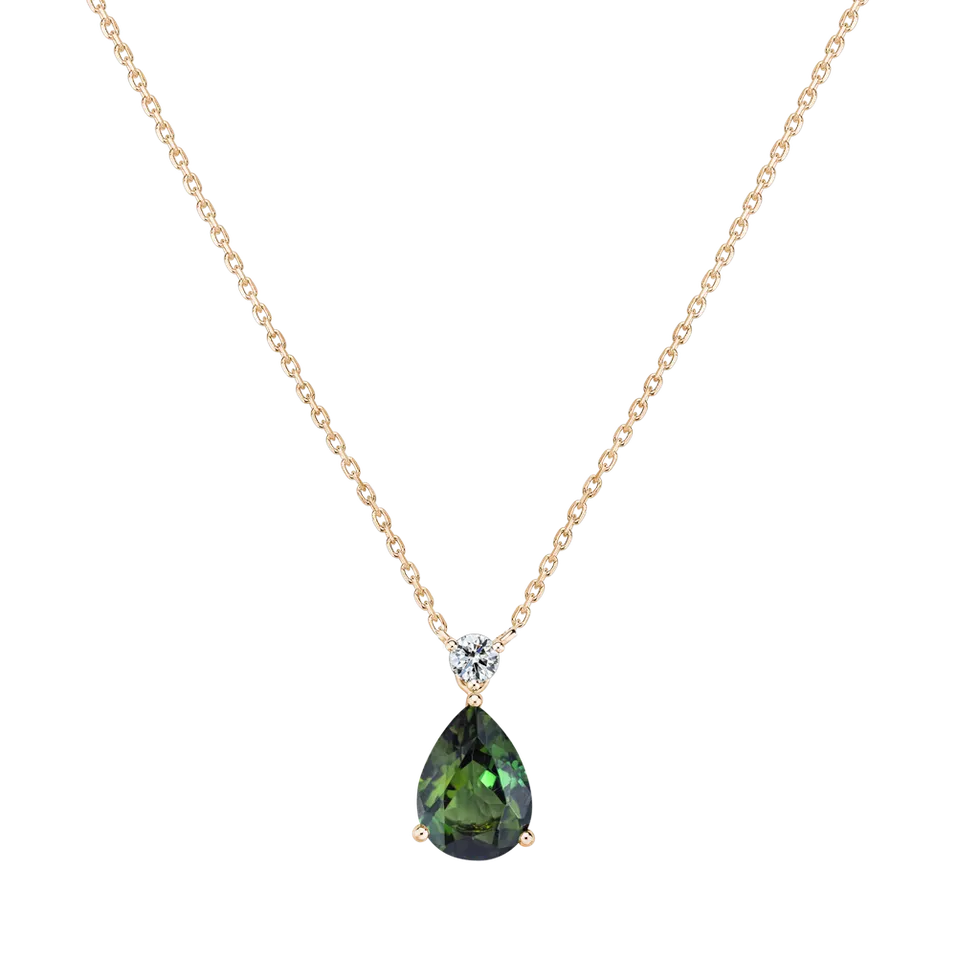 Diamond necklace with Tourmaline Galatea