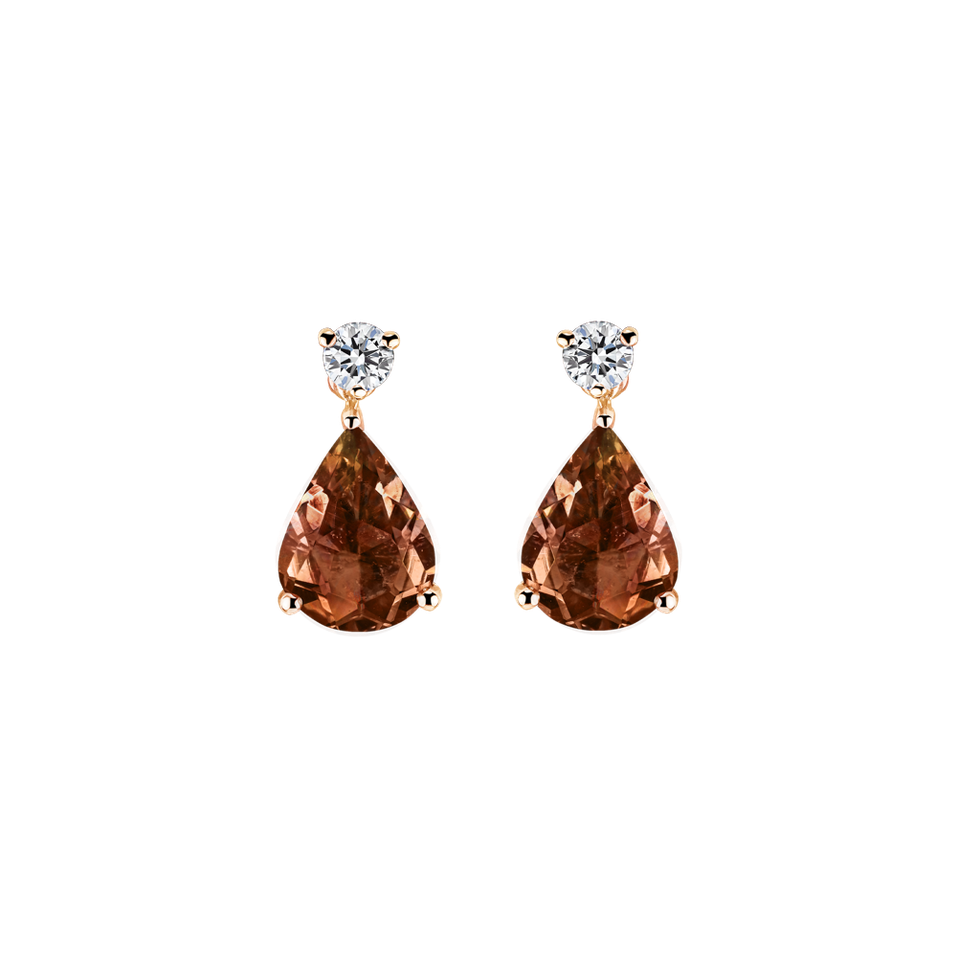 Diamond earrings with Tourmaline Galatea