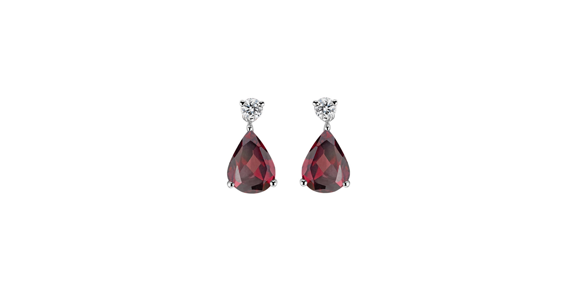 Diamond earrings with Rhodolite Ismene