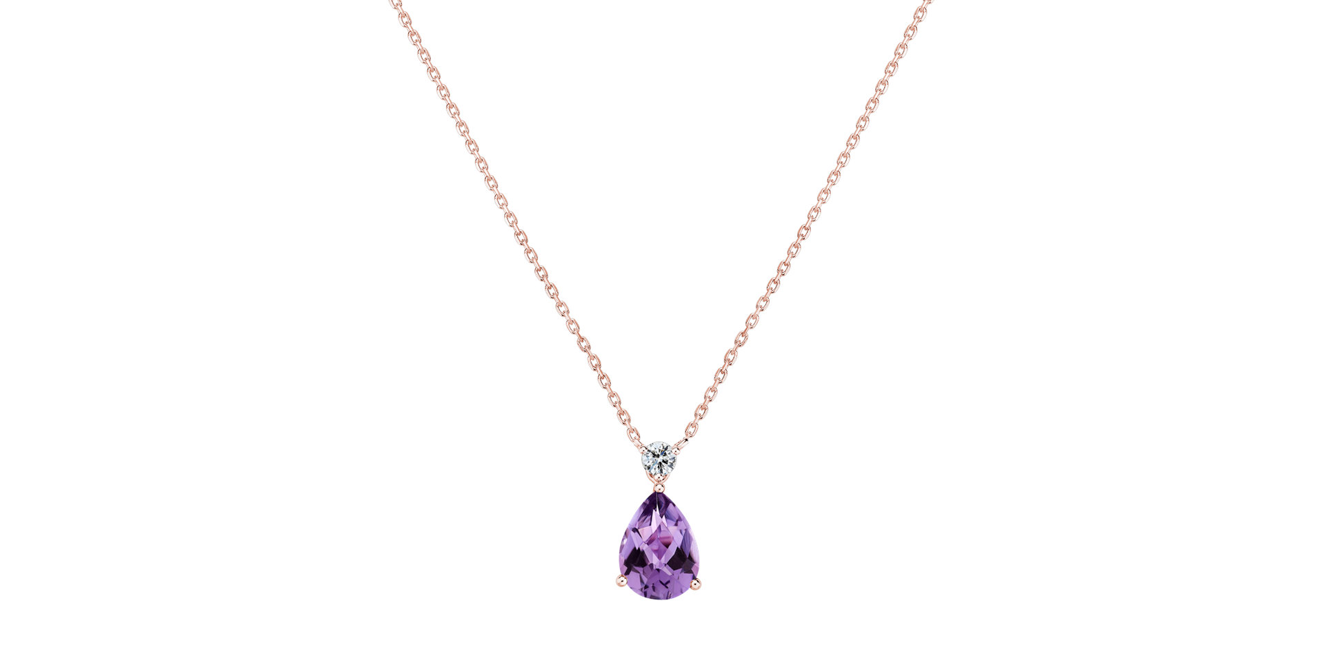 Diamond necklace with Amethyst Ismene