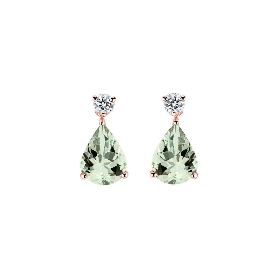 Diamond earrings with Amethyst Ismene
