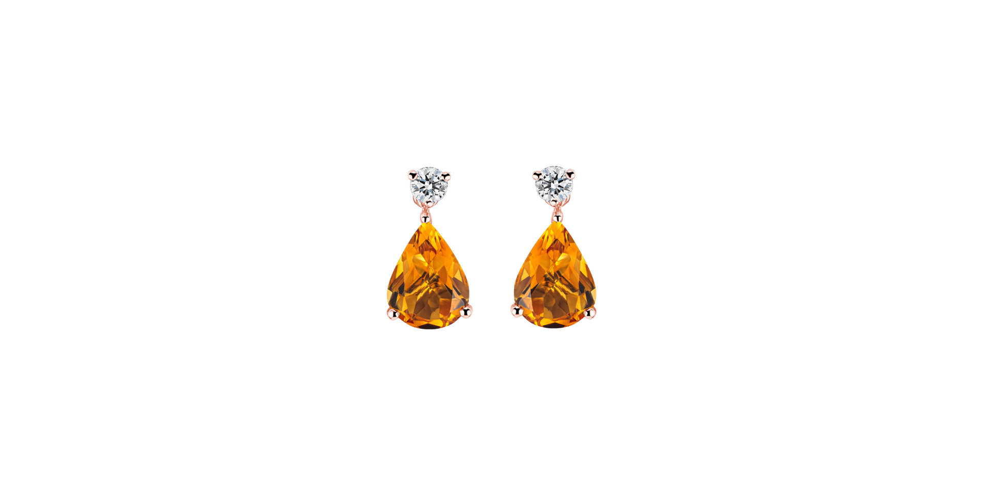 Diamond earrings with Citrine Ismene