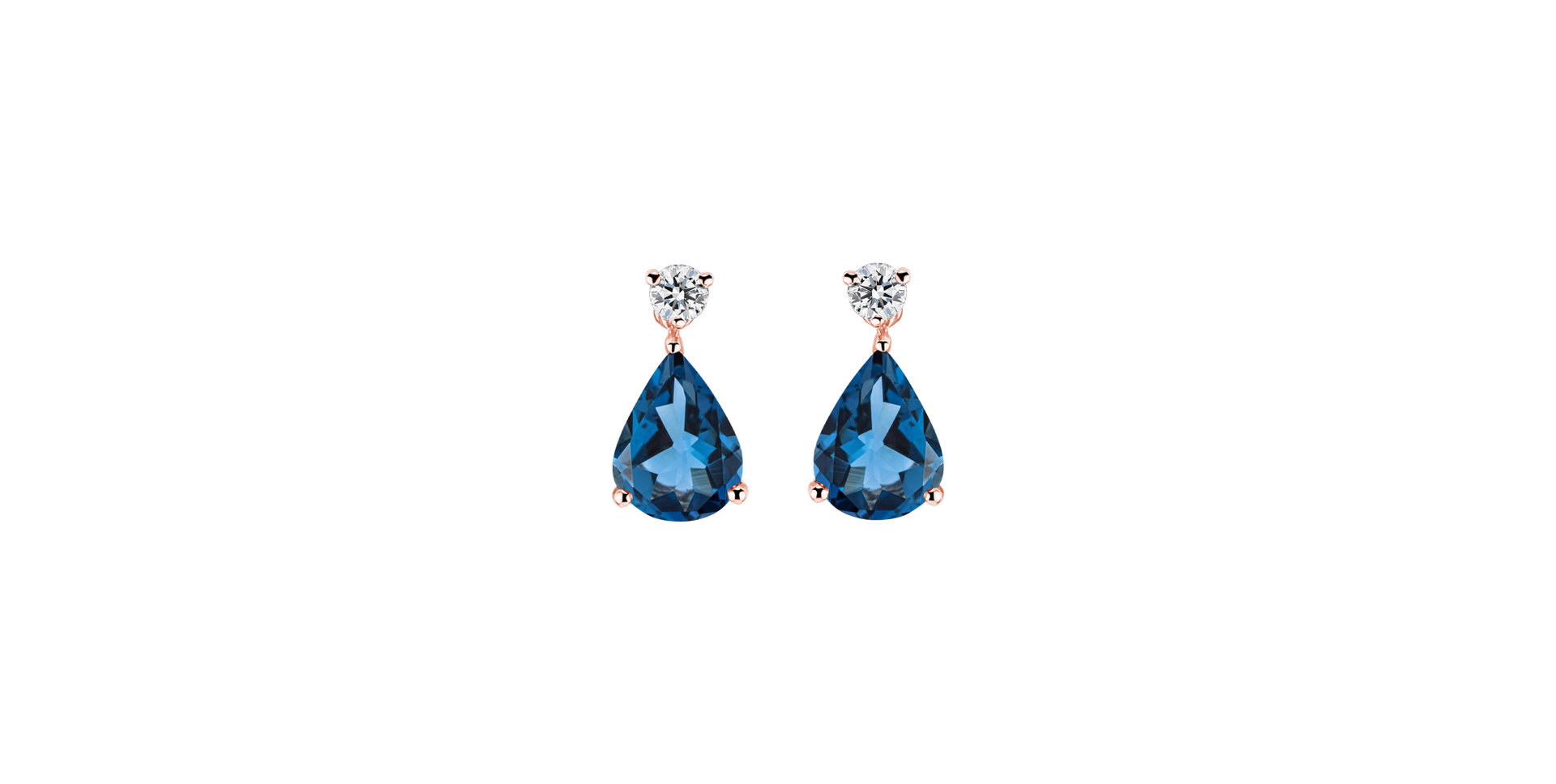 Diamond earrings with Topaz Ismene