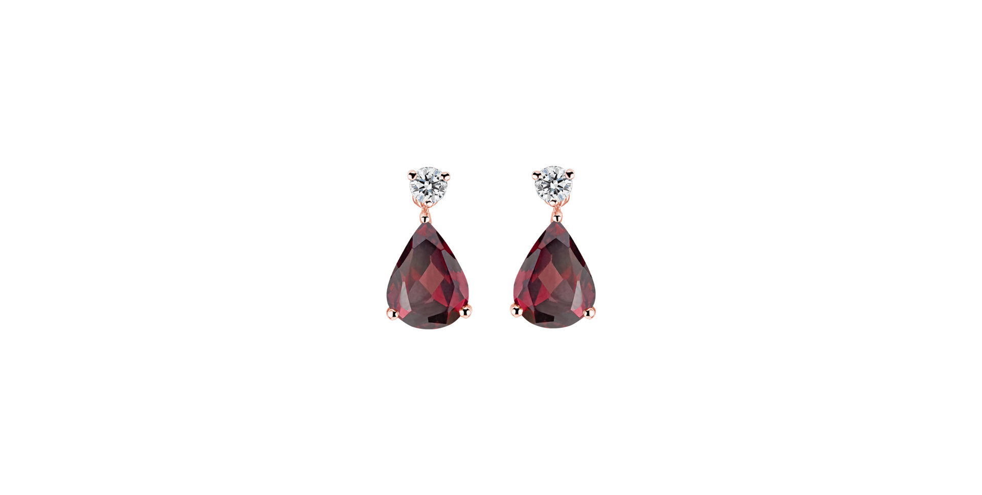 Diamond earrings with Rhodolite Ismene