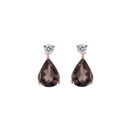Diamond earrings with Quartz Ismene