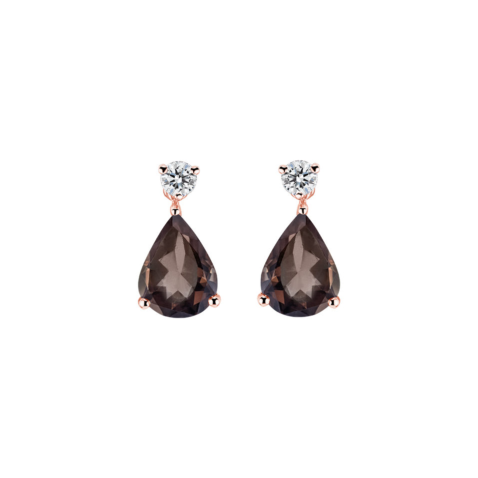 Diamond earrings with Quartz Ismene