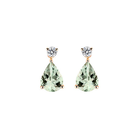 Diamond earrings with Amethyst Ismene