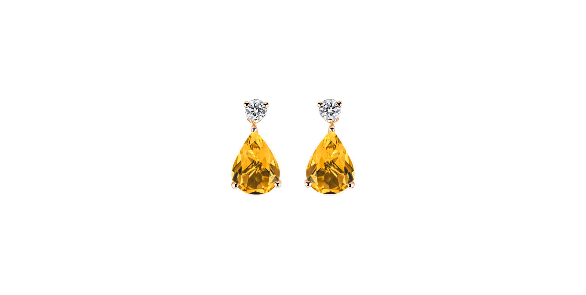 Diamond earrings with Citrine Ismene