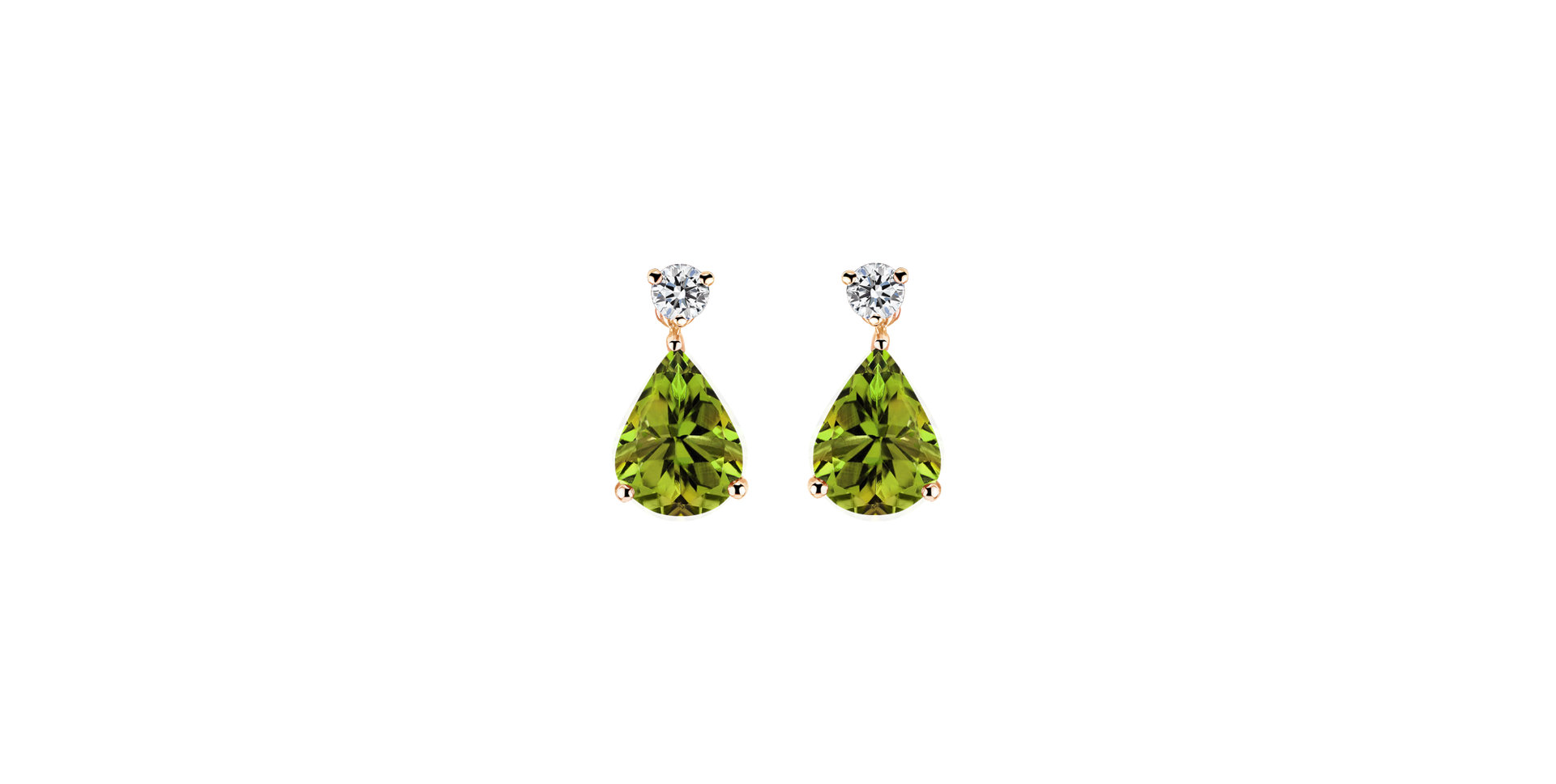 Diamond earrings with Peridot Ismene