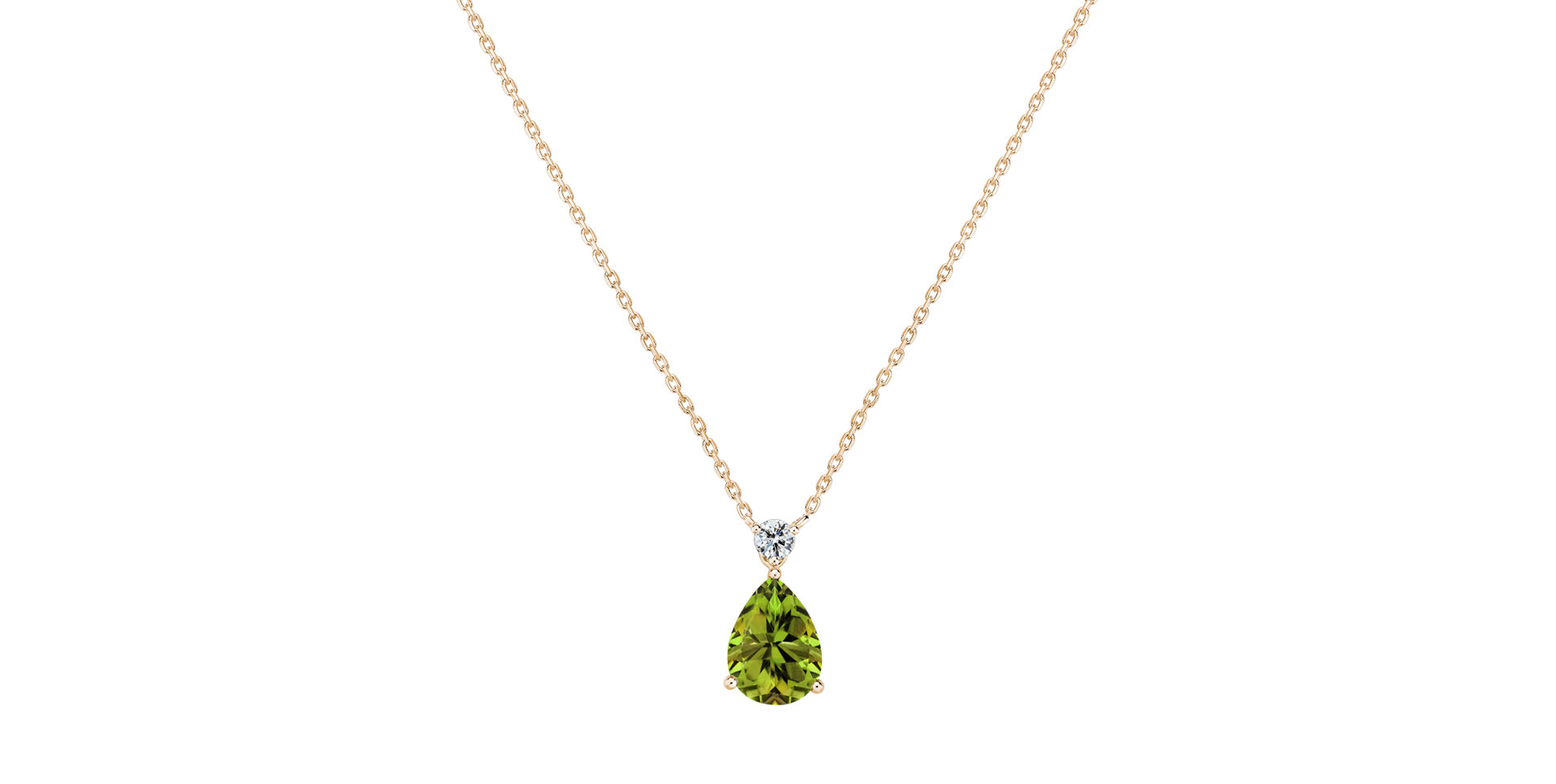 Diamond necklace with Peridote Ismene