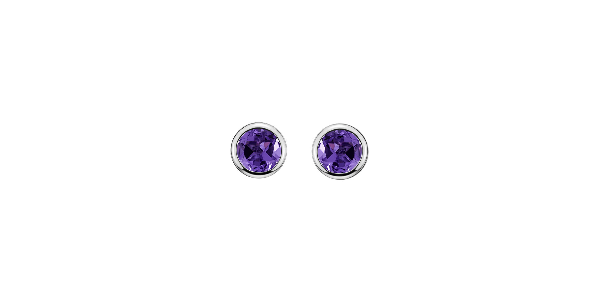 Earrings with Amethyst Shiny Dots