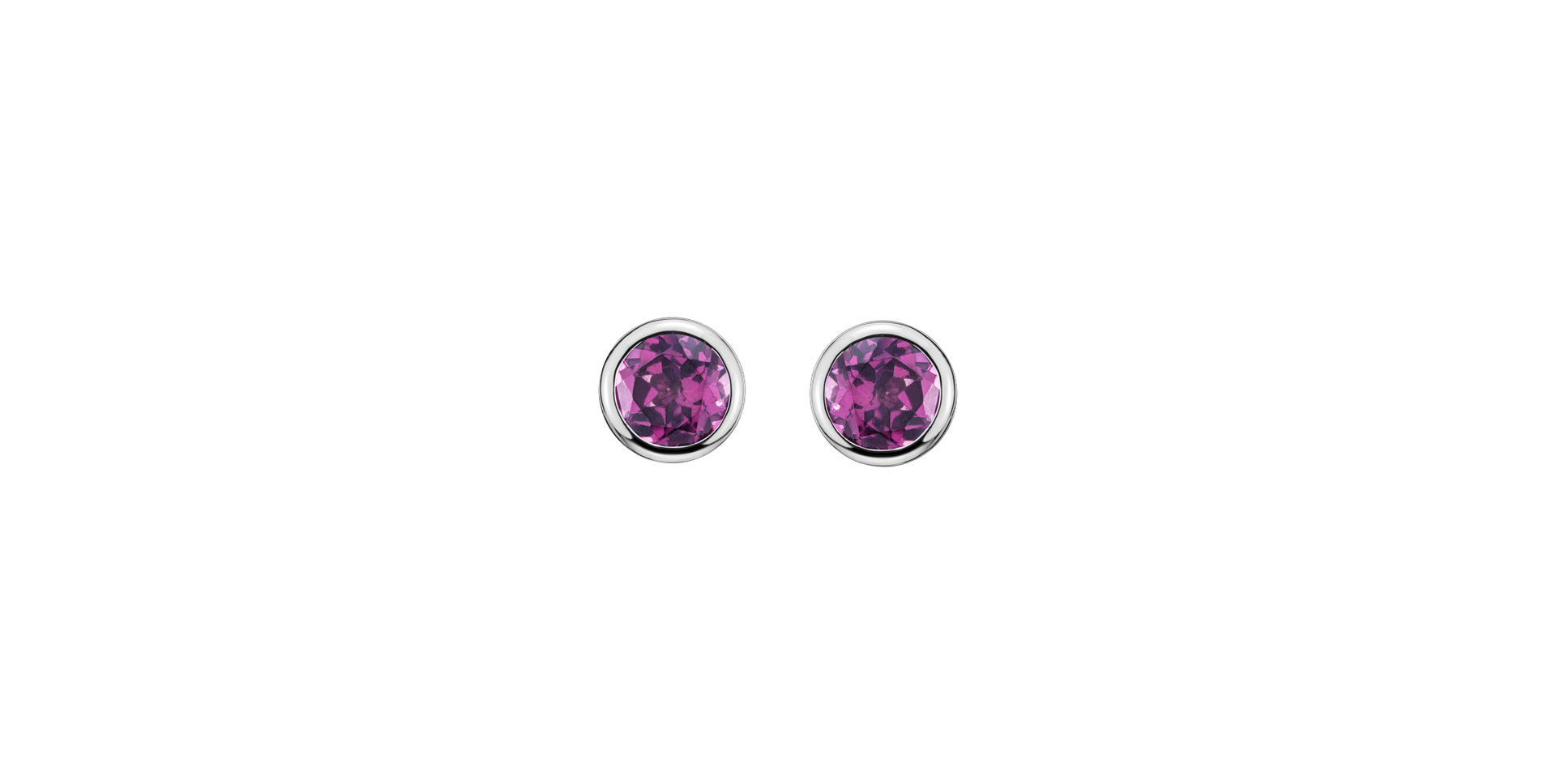 Earrings with Rhodolite Shiny Dots