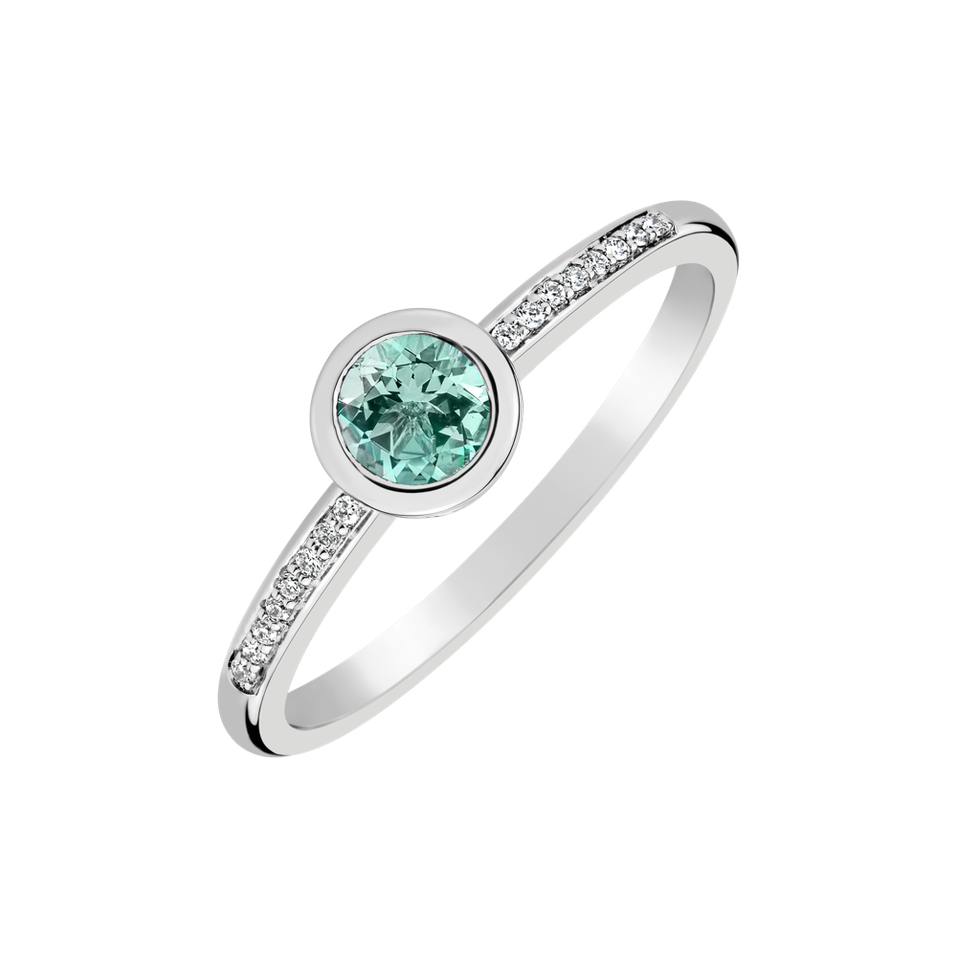 Diamond ring with Tourmaline Regal Elegance