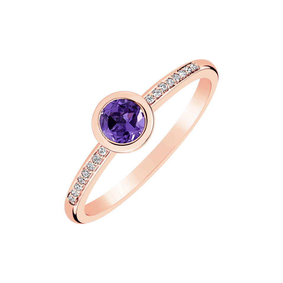 Diamond ring with Amethyst Regal Elegance