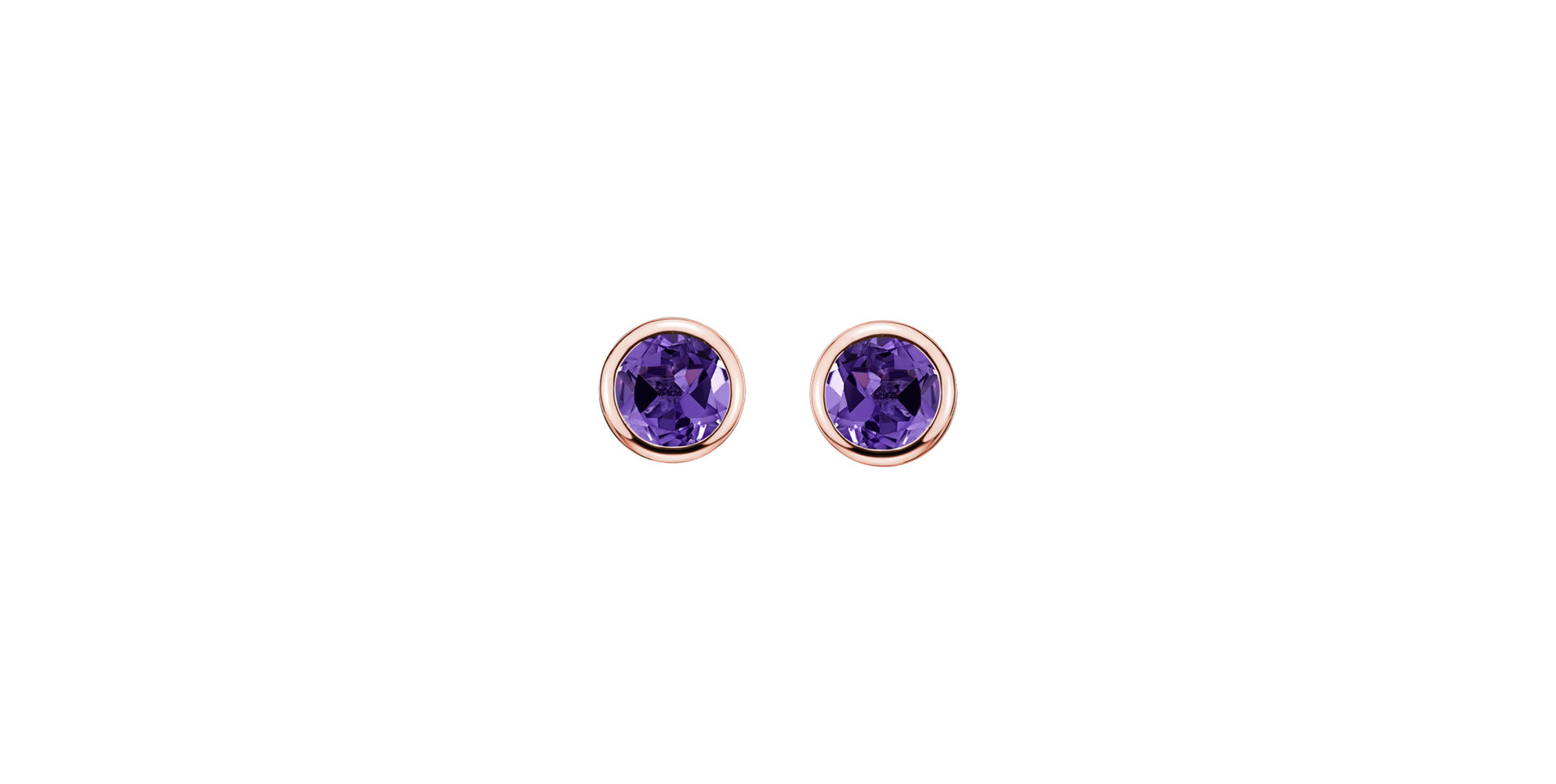 Earrings with Amethyst Shiny Dots
