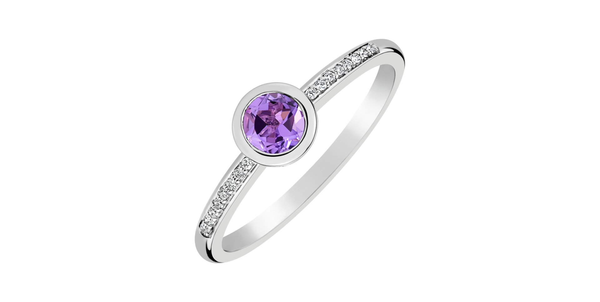 Diamond ring with Amethyst Regal Sparkle