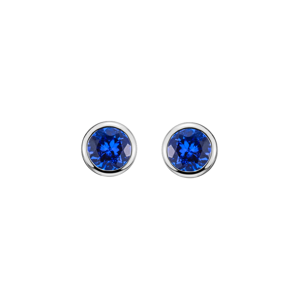 Earrings with Tanzanite Neon Dots