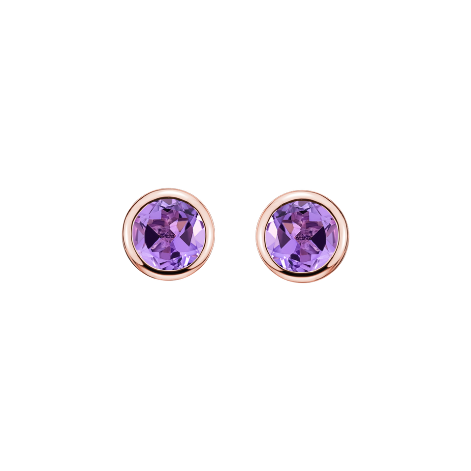 Earrings with Amethyst Neon Dots