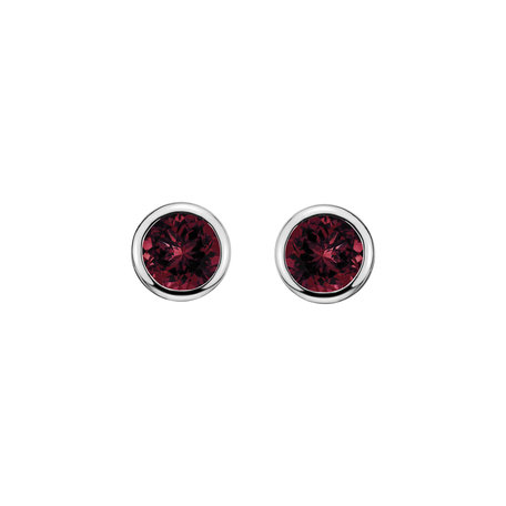 Earrings with Rhodolite Neon Dots
