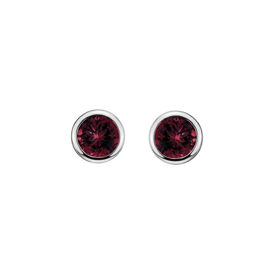Earrings with Rhodolite Neon Dots