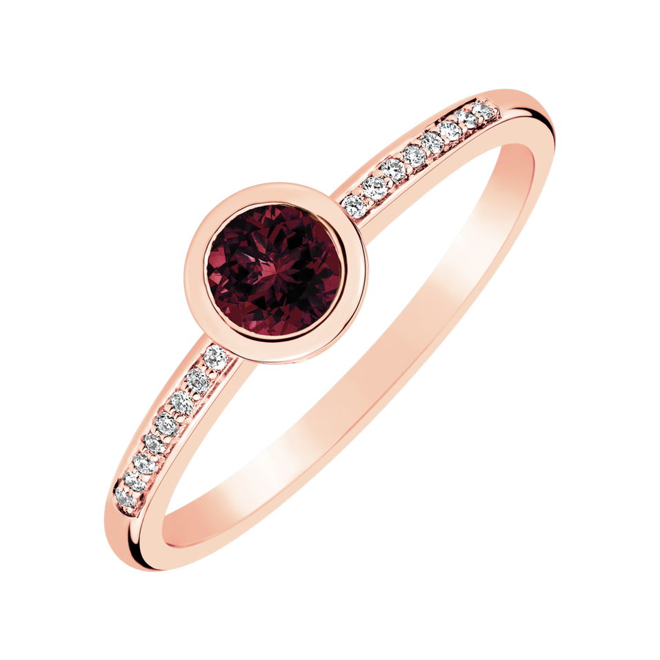 Diamond ring with Rhodolite Regal Sparkle
