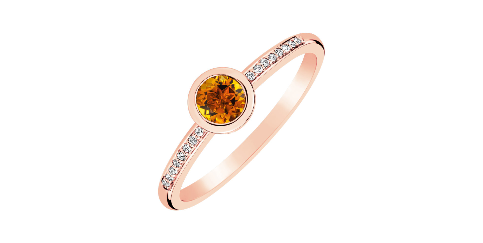 Diamond ring with Citrine Regal Sparkle