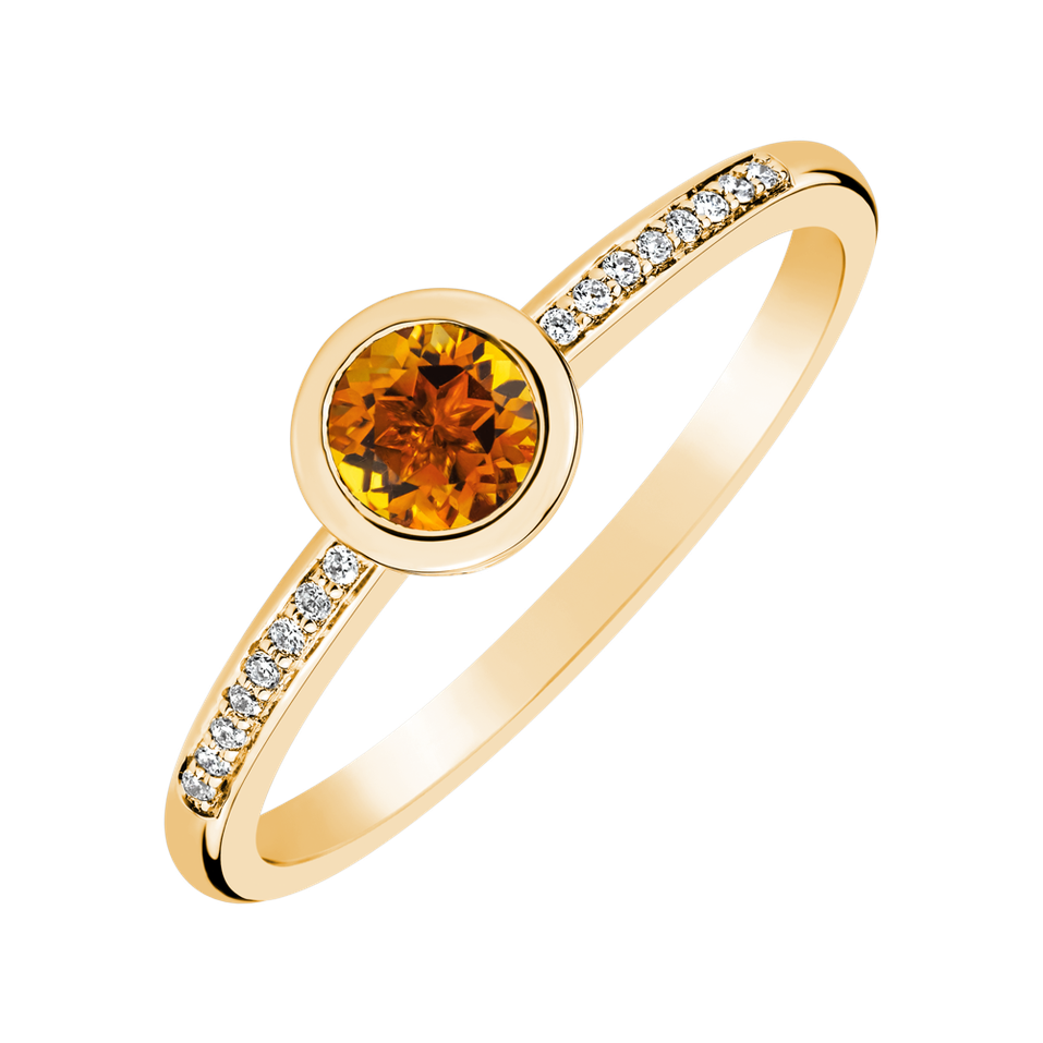 Diamond ring with Citrine Regal Sparkle