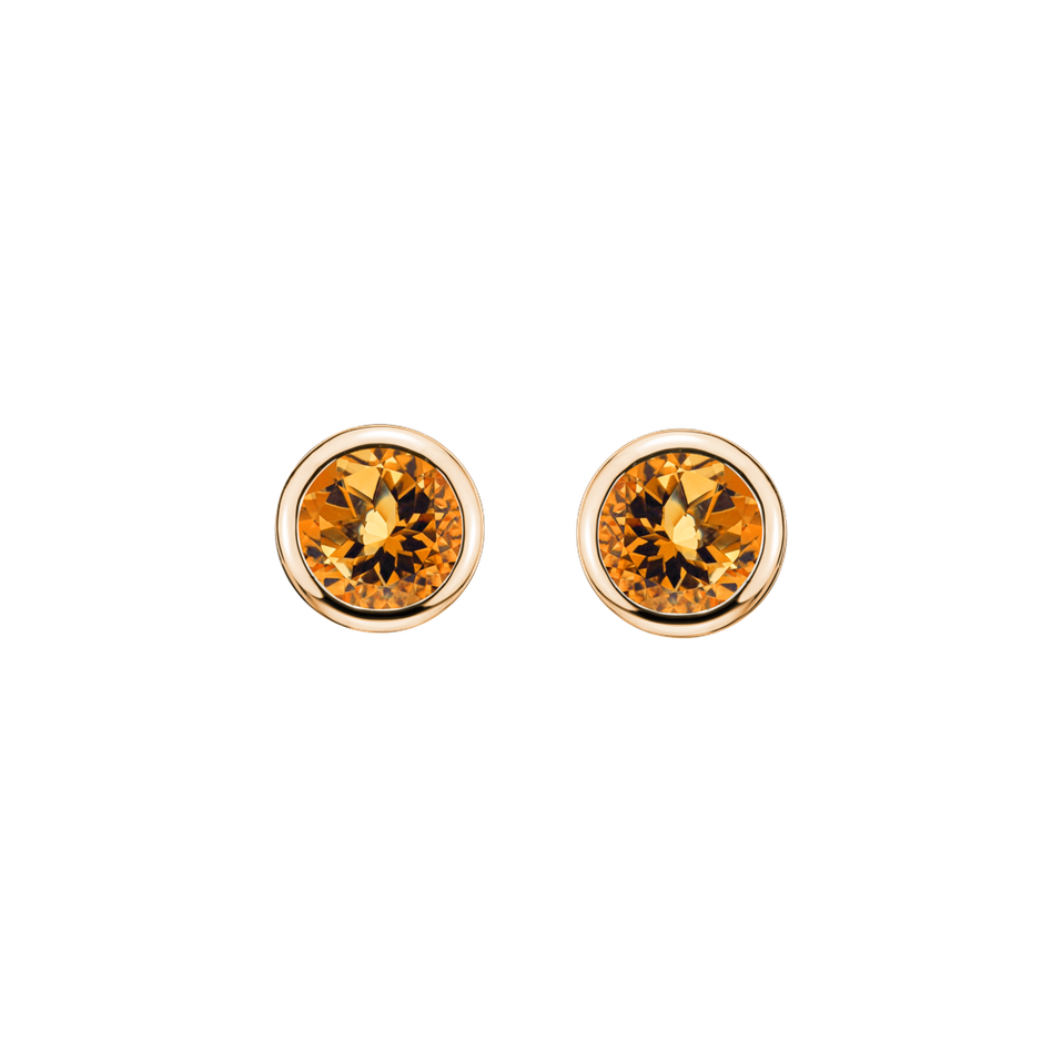 Earrings with Citrine Neon Dots