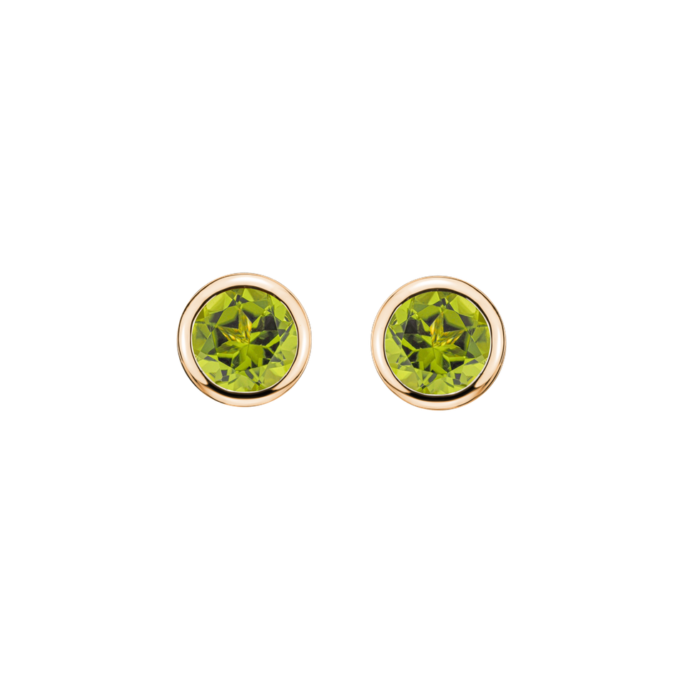 Earrings with Peridot Neon Dots
