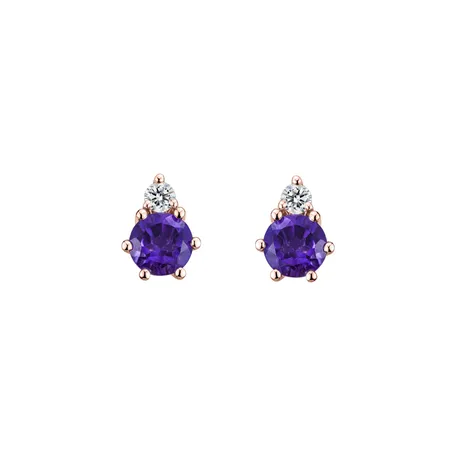Diamond earrings with Amethyst Lux