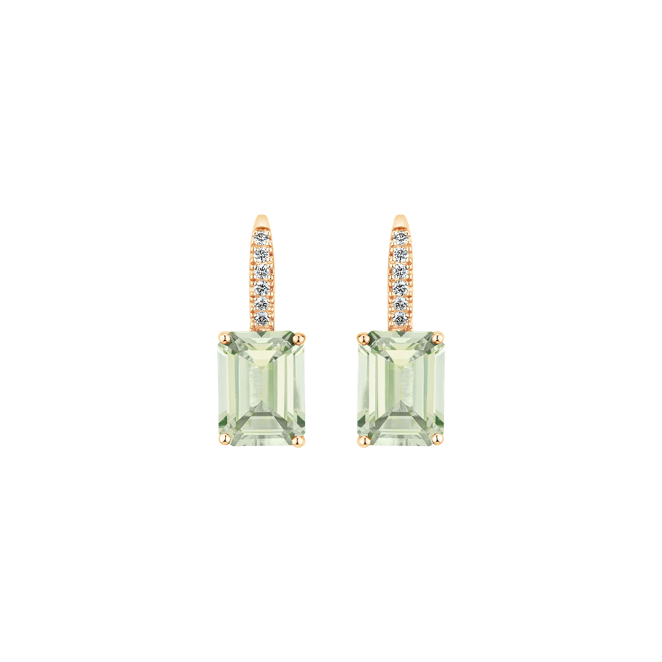 Diamond earrings with Amethyst Mireth