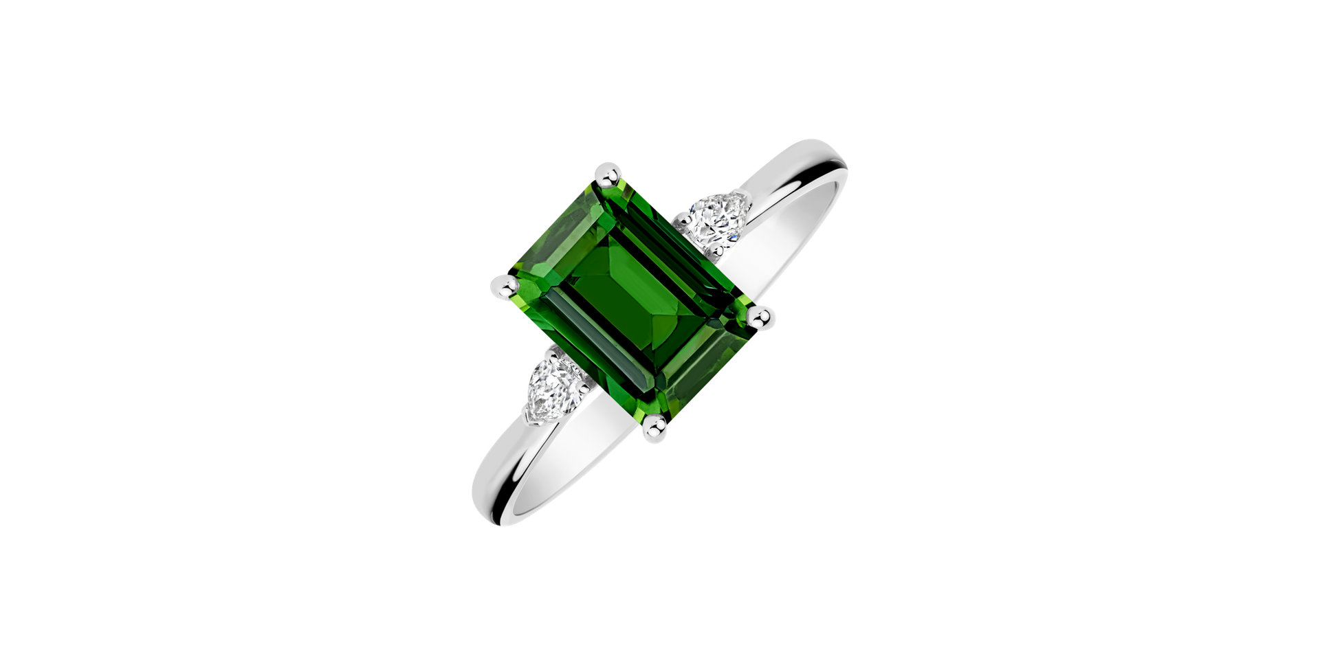 Diamond ring with Tourmaline Royal Cordelia