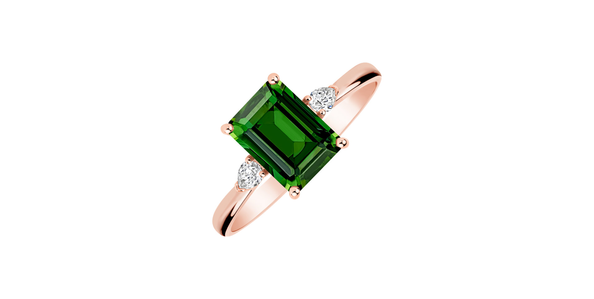 Diamond ring with Tourmaline Royal Cordelia