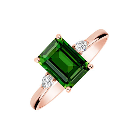 Diamond ring with Tourmaline Royal Cordelia