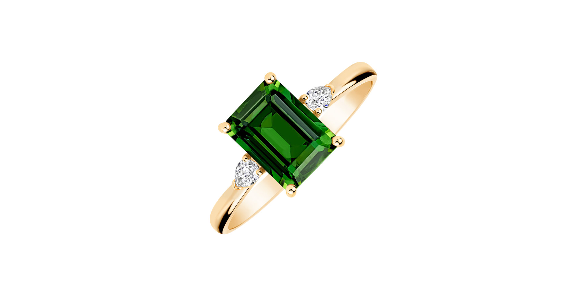 Diamond ring with Tourmaline Royal Cordelia