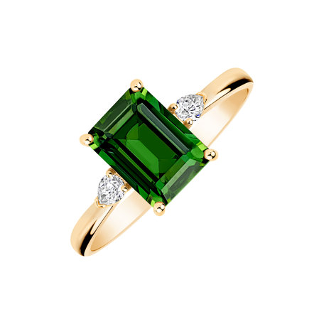 Diamond ring with Tourmaline Royal Cordelia