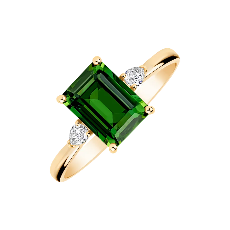 Diamond ring with Tourmaline Royal Cordelia