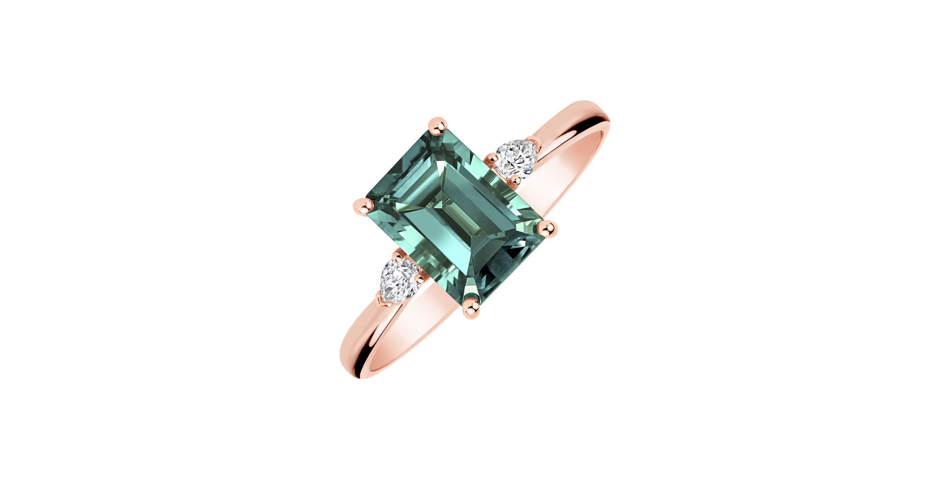 Diamond ring with Tourmaline Royal Cordelia