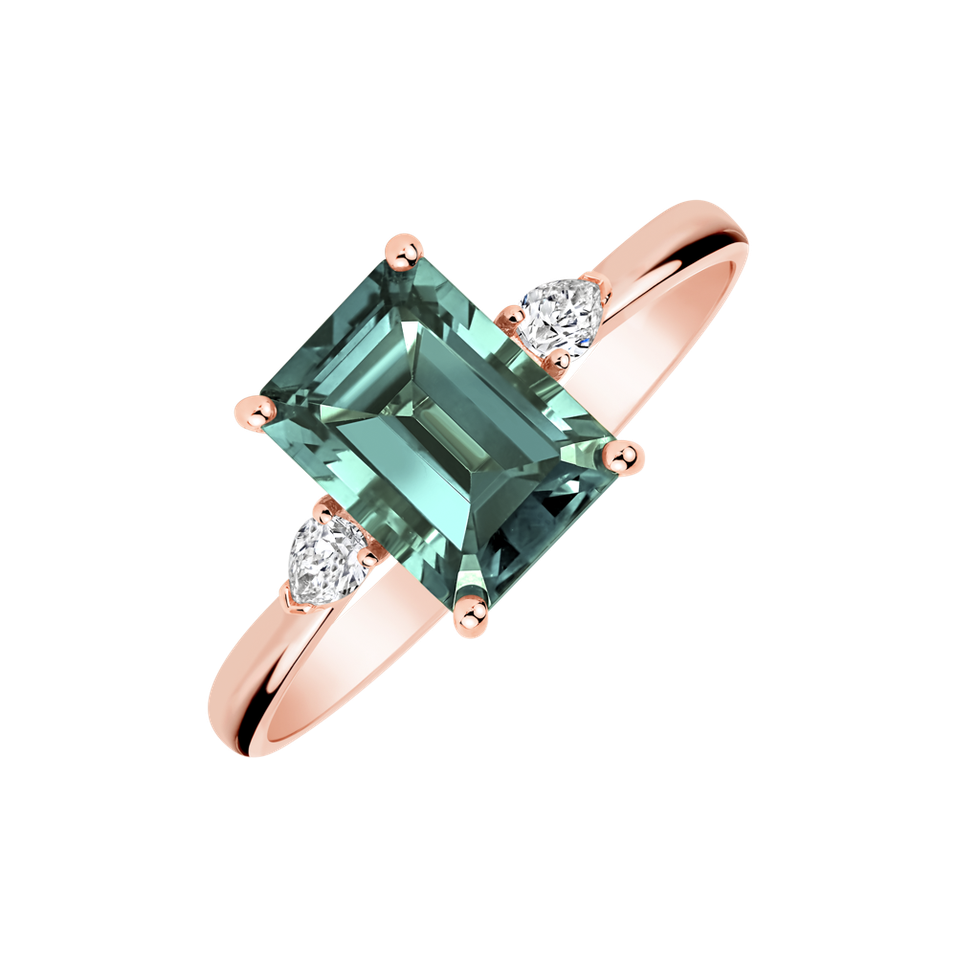 Diamond ring with Tourmaline Royal Cordelia