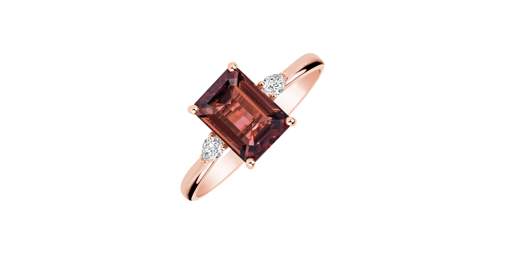 Diamond ring with Tourmaline Royal Cordelia