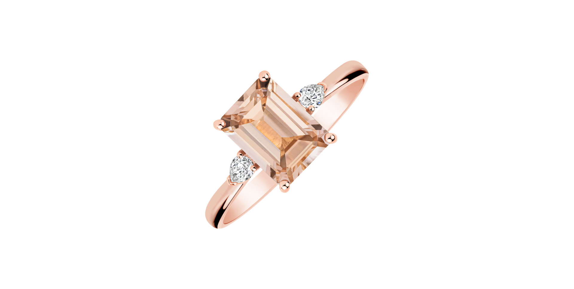 Diamond ring with Morganite Royal Cordelia