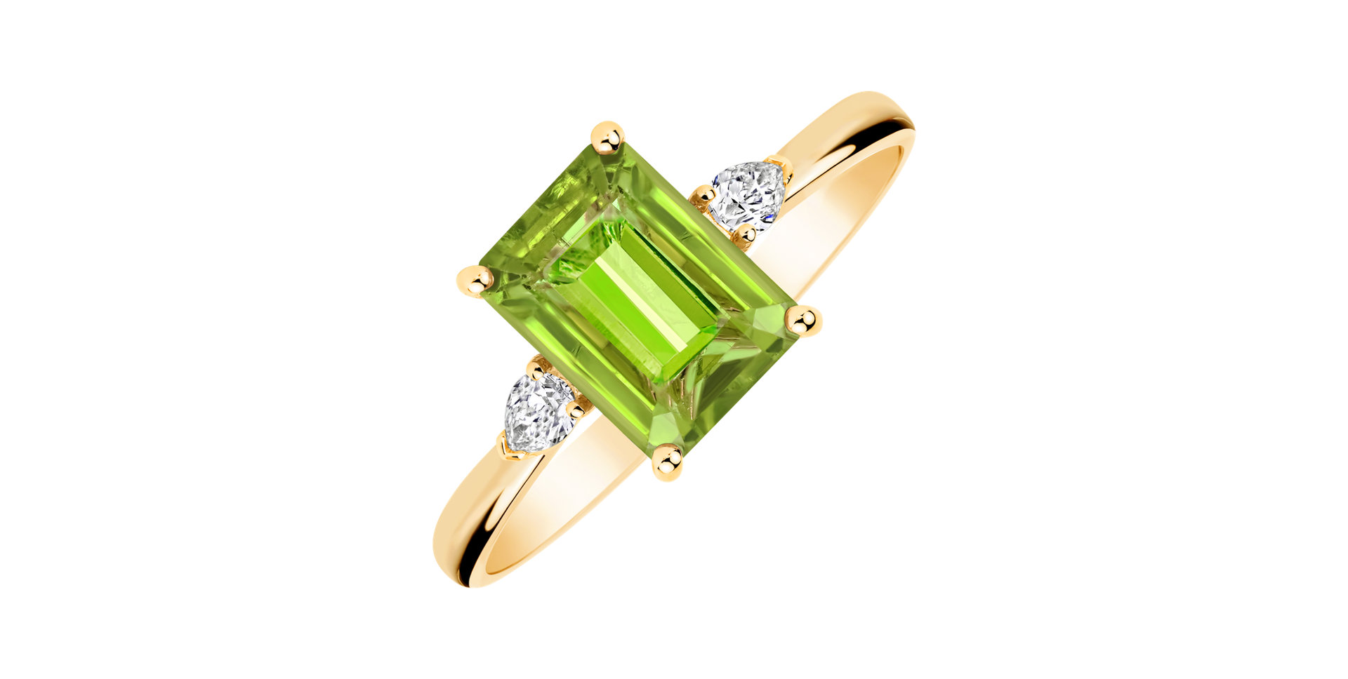 Diamond ring with Peridote Royal Anne