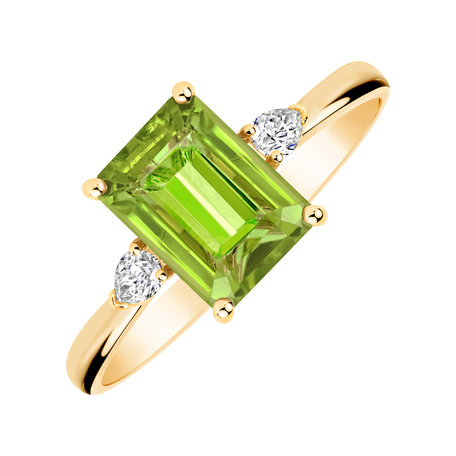 Diamond ring with Peridote Royal Anne