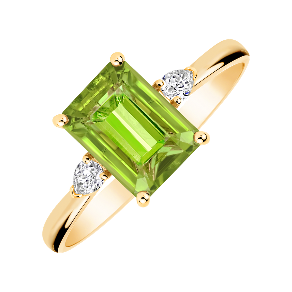 Diamond ring with Peridote Royal Anne