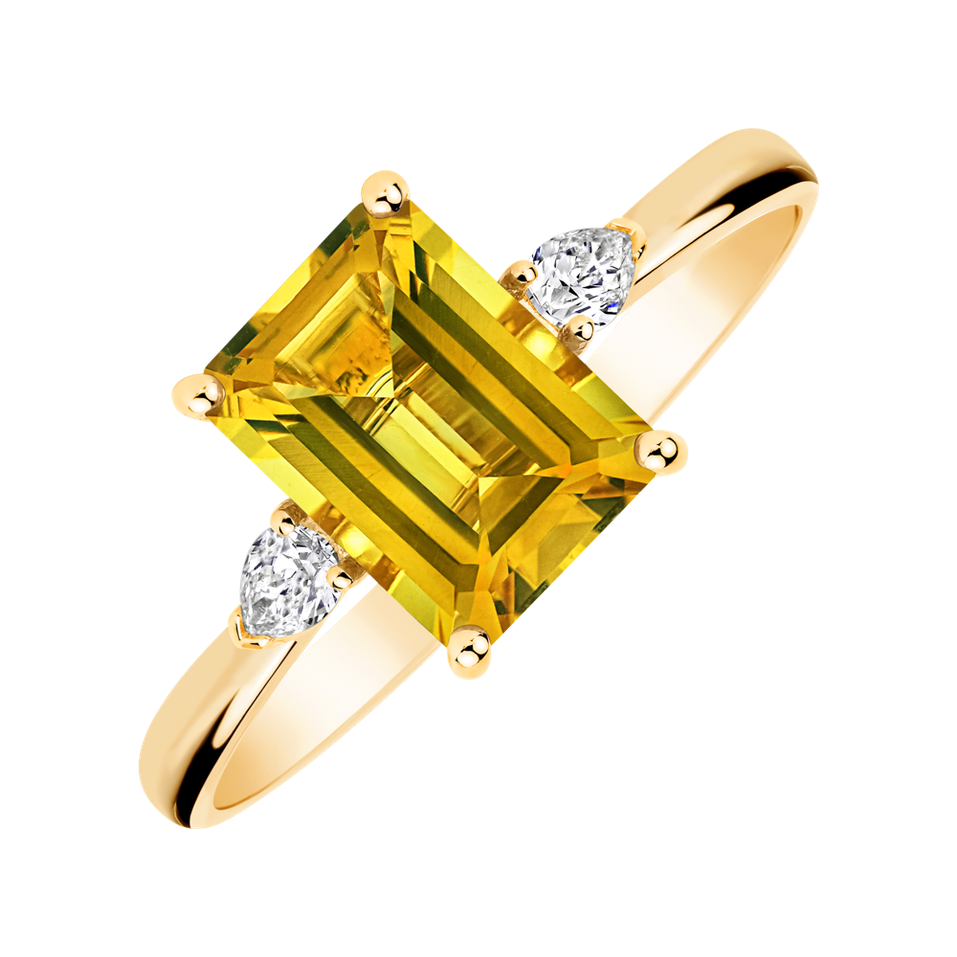 Diamond ring with Citrine Royal Anne