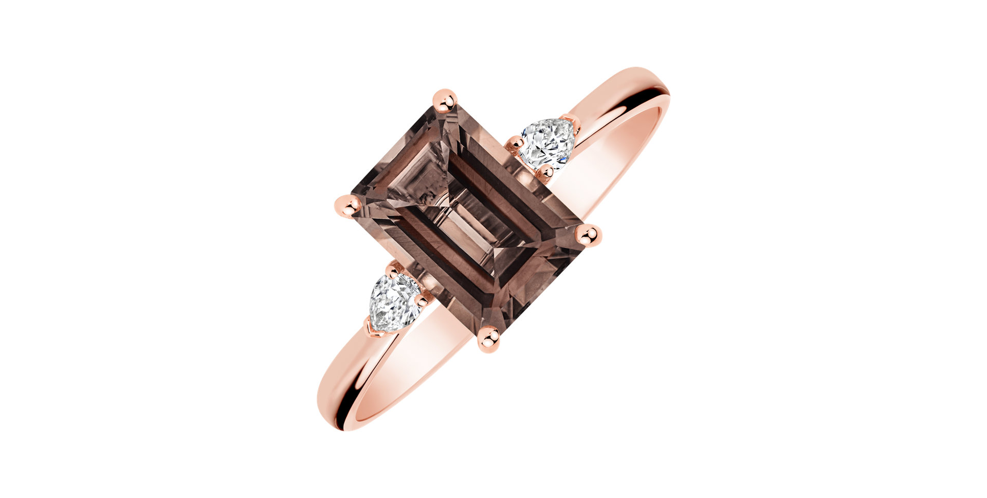 Diamond ring with Quartz Royal Anne