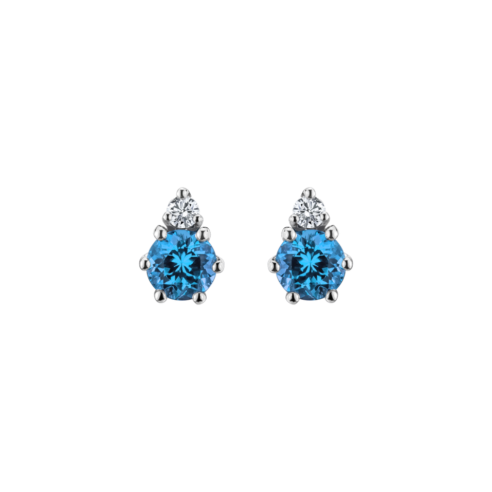 Diamond earrings with Topaz Lux