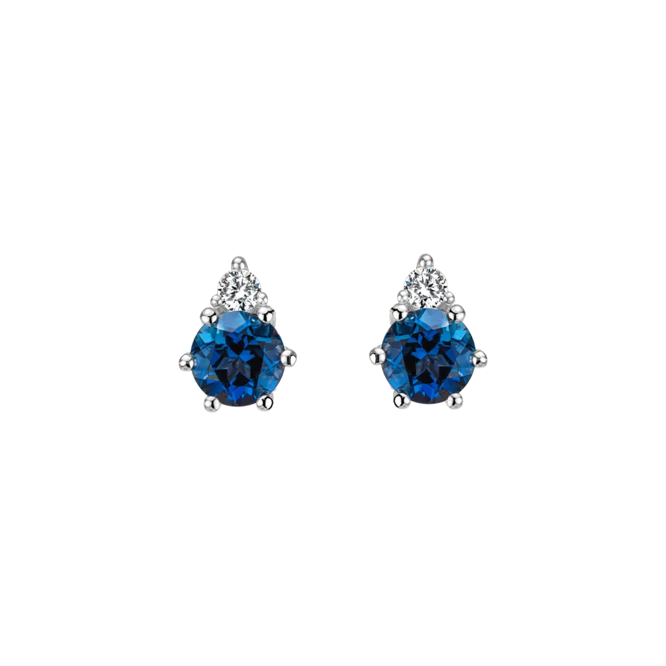 Diamond earrings with Topaz Lux