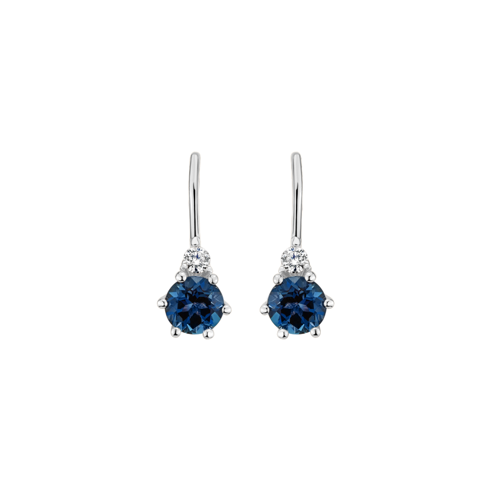 Diamond earrings with Topaz Lux