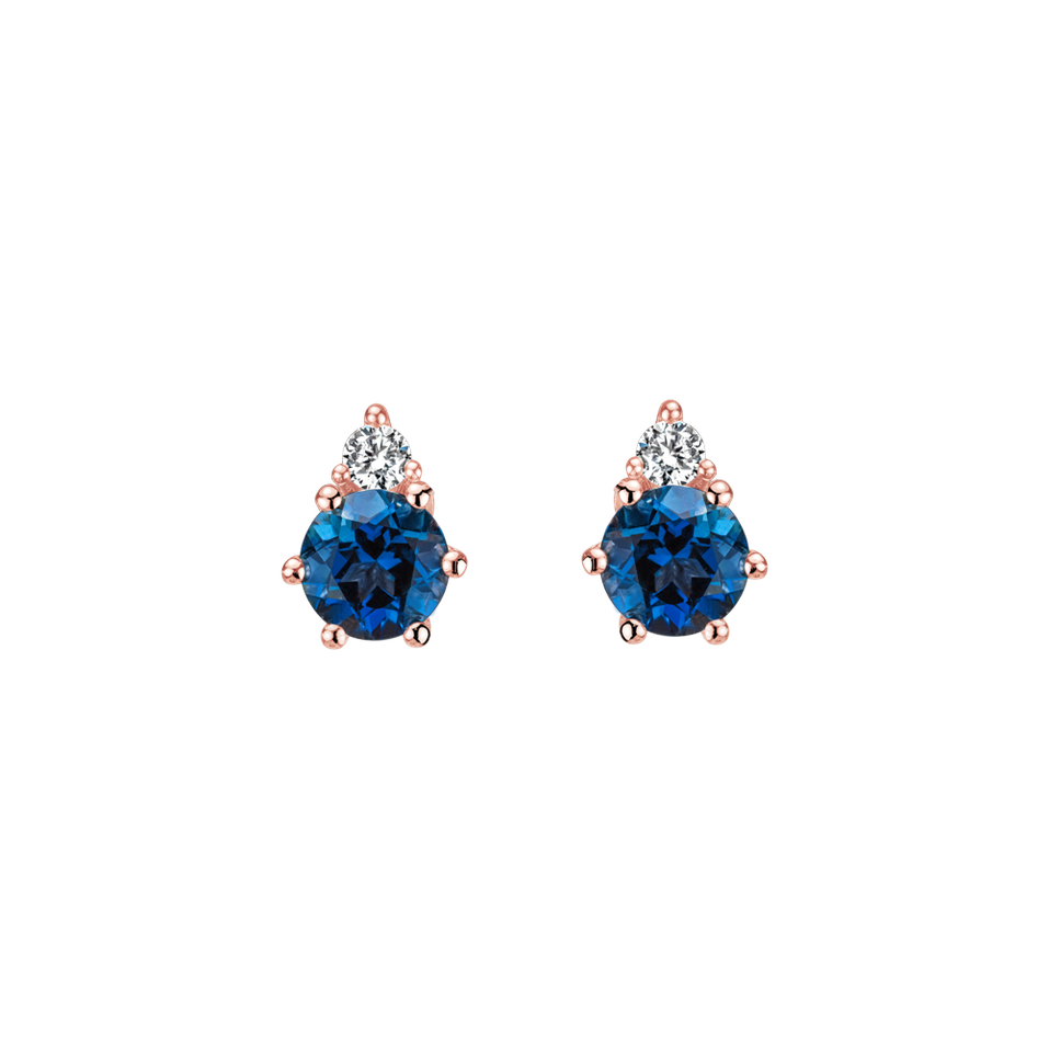 Diamond earrings with Topaz Lux